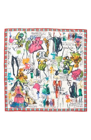 Women's Christian Lacroix Croquis Silk Square Scarf, Size - White