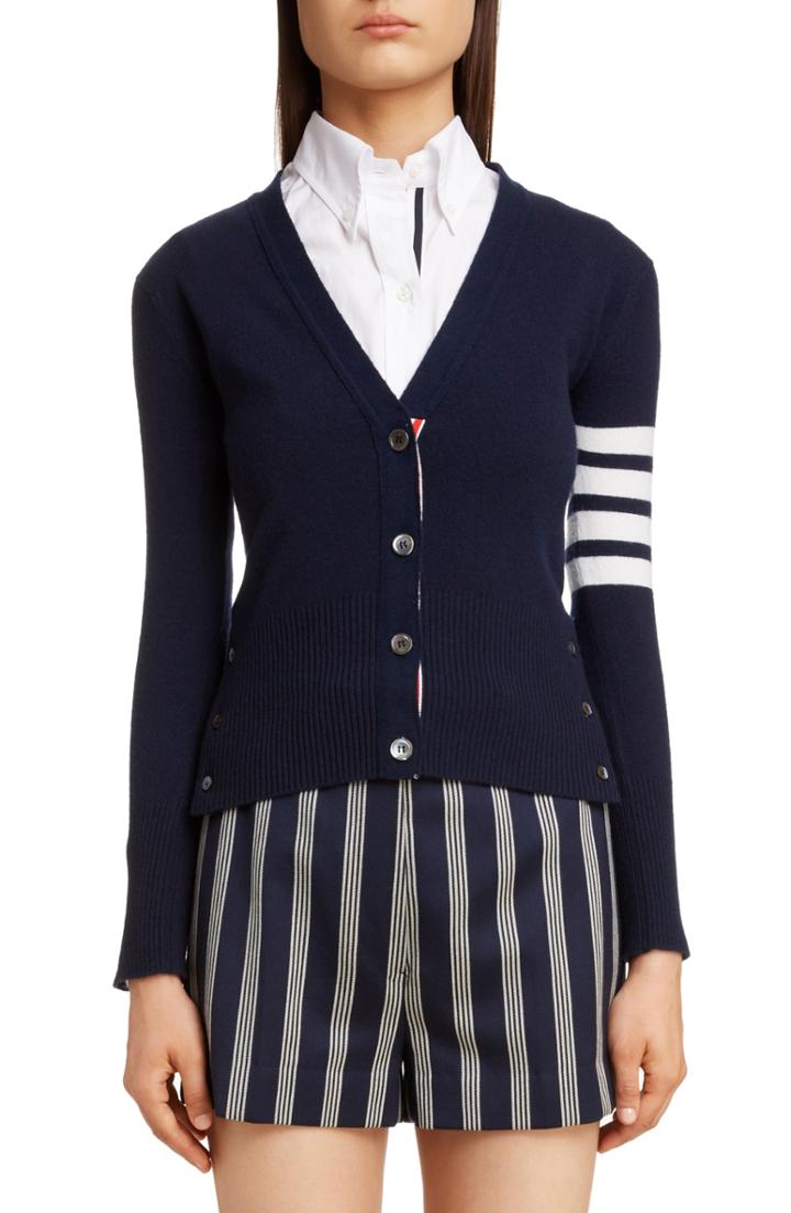 Women's Thom Browne 4-bar Cashmere Cardigan