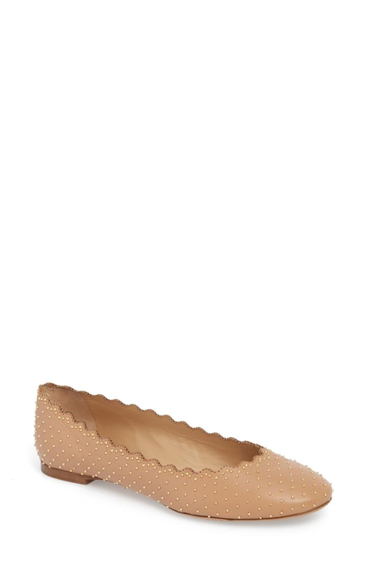 Women's Chloe Lauren Studded Ballet Flat Us / 35eu - Beige
