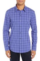 Men's Zachary Prell Wandy Regular Fit Check Sport Shirt - Purple