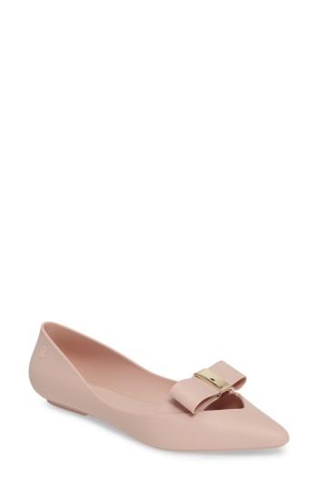 Women's Melissa Maisie Ii Bow Pointy Toe Flat M - Beige