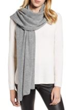 Women's Halogen Solid Cashmere Scarf, Size - Grey