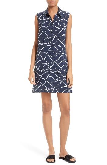 Women's Equipment Lucida Sleeveless Silk Shirtdress - Blue