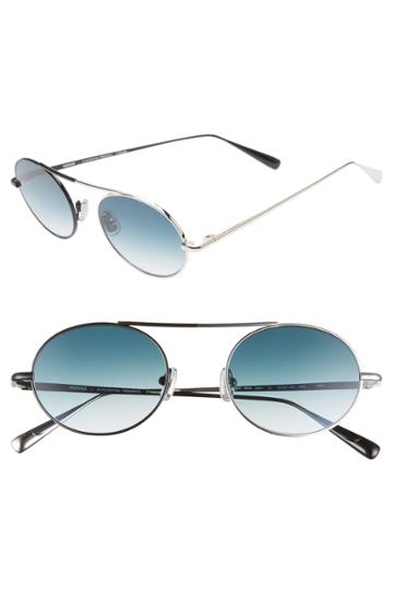 Women's Monse X Morgenthal Frederics Nina 50mm Round Sunglasses - Black/ Silver
