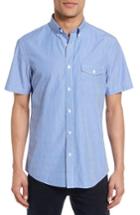 Men's Nordstrom Men's Shop Slim Fit Stripe Sport Shirt, Size - Blue