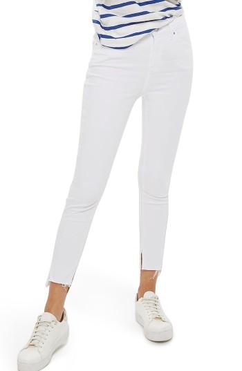 Women's Topshop Jamie Split Hem Skinny Jeans X 30 - White