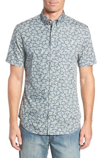 Men's Reyn Spooner Country Kane Fit Sport Shirt, Size Small - Grey