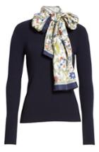Women's Tory Burch Laura Rib Knit Sweater & Silk Scarf