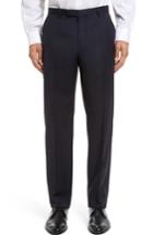 Men's Boss Leenon Flat Front Regular Fit Solid Wool Trousers R - Blue