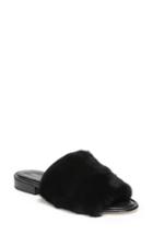 Women's Diane Von Furstenberg Santi Genuine Shearling Slide Sandal M - Black