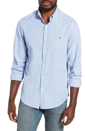 Men's Vineyard Vines Slim Tucker 2 Check Sport Shirt - Blue