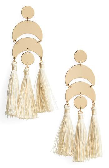 Women's Topshop Metal & Tassel Drop Earrings