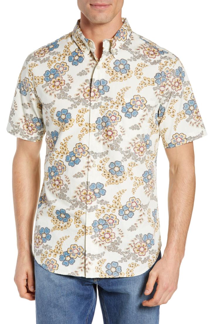 Men's Reyn Spooner Regular Fit Furoshiki Floral Sport Shirt - White