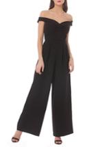 Women's Js Collections Shirred Jersey Off The Shoulder Jumpsuit - Black