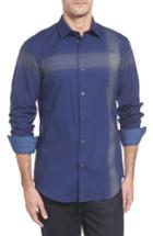 Men's Bugatchi Classic Fit Ombre Stripe Sport Shirt - Blue
