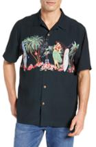 Men's Tommy Bahama Mele Kalikimaka Silk Camp Shirt - Black