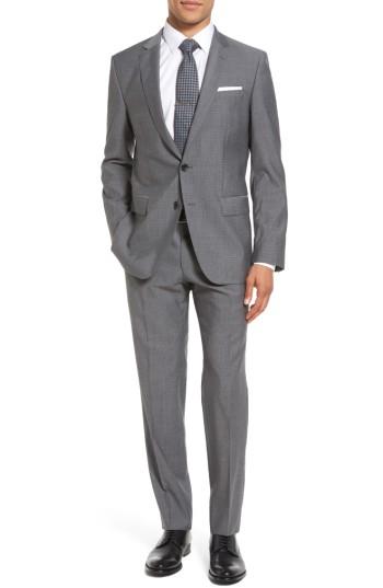 Men's Boss Huge/genius 3 Trim Fit Check Wool Suit