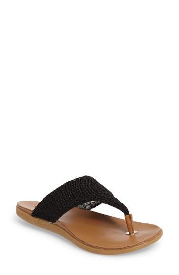 Women's Sakroots Sarria Flip Flop M - Black