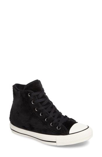 Women's Converse Chuck Taylor All Star Faux Fur High Top Sneakers .5 M - Black