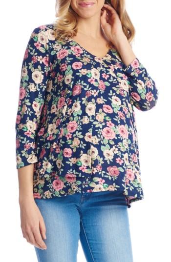 Women's Everly Grey Isabella Maternity/nursing Top - Blue