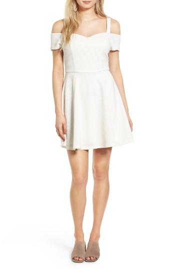 Women's Love, Nickie Lew Cold Shoulder Fit & Flare Dress