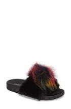 Women's Steve Madden Spiral Faux Fur Slide Sandal M - Black