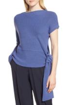 Women's Lewit Asymmetrical Merino Wool Sweater - Blue