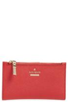 Women's Kate Spade New York Cameron Street - Mikey Crosshatched Leather Wallet - Red