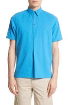 Men's Norse Projects Theo Cotton & Linen Sport Shirt - Blue
