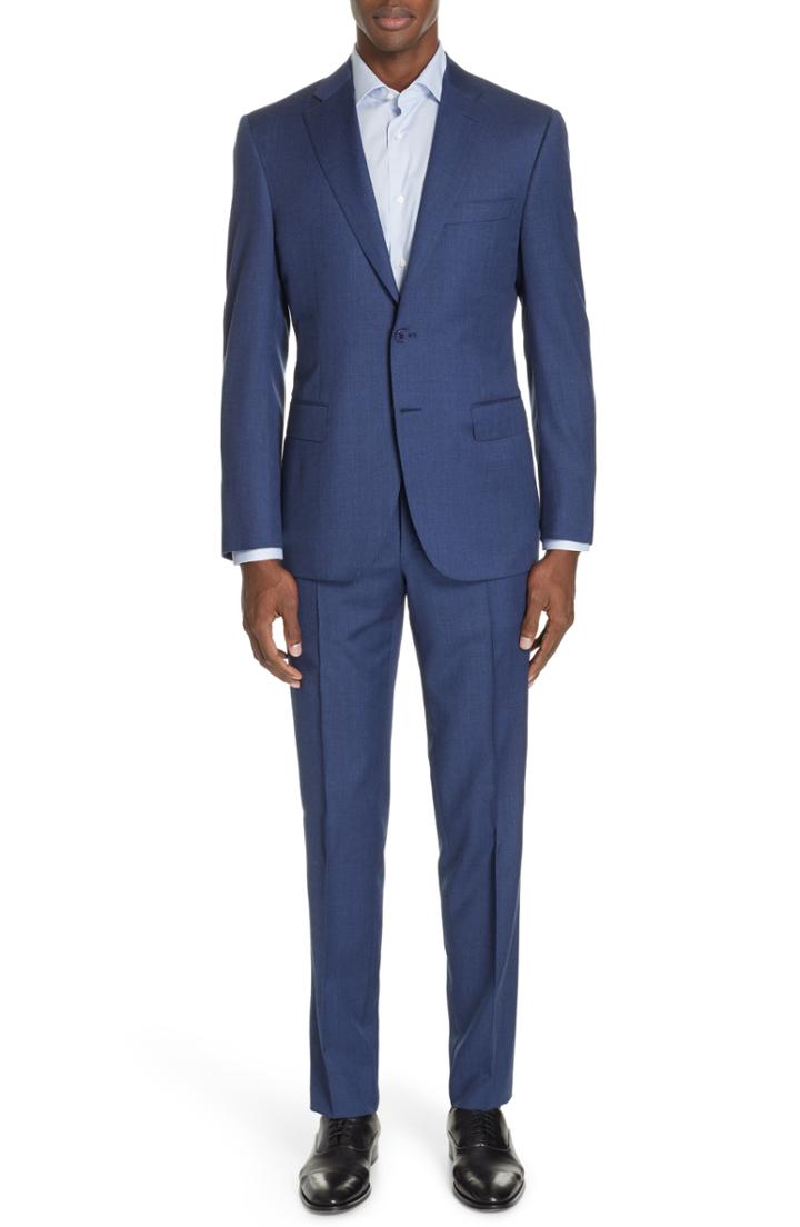 Men's Canali Sienna Classic Fit Solid Wool Suit