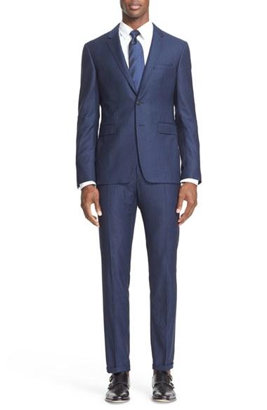 Men's Burberry London 'stirling Travel' Trim Fit Wool Suit
