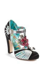 Women's Gucci Mariska Embellished T-strap Pump Us / 38eu - Black