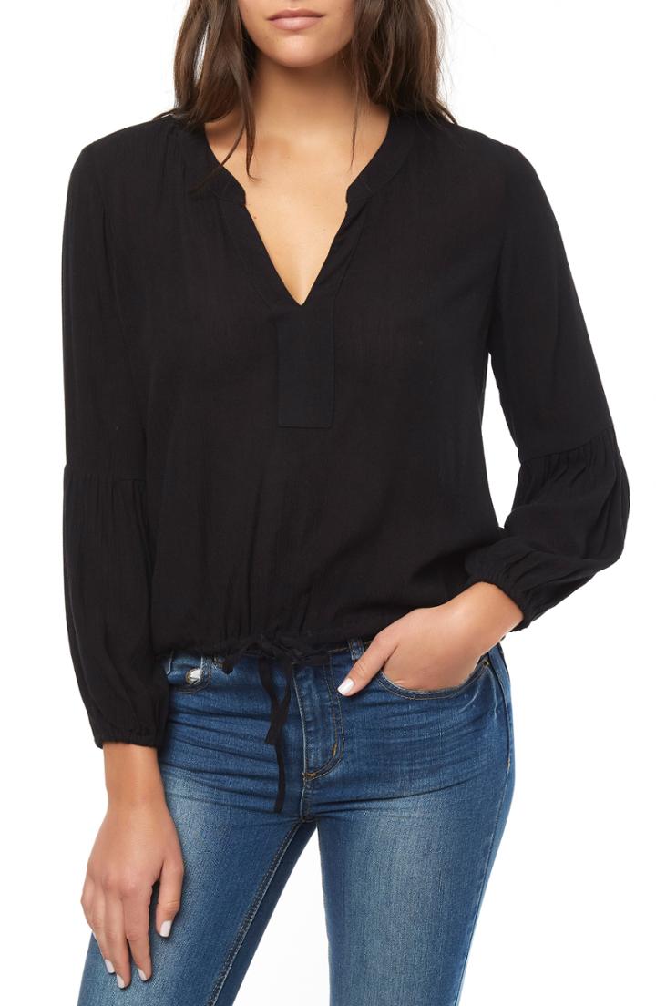 Women's O'neill Linette Tie Hem Top - Black