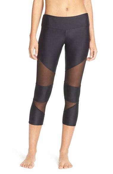 Women's Onzie Mesh Inset Capris, Size Xs - Black