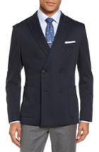 Men's Boss Nayler-j Trim Fit Double-breasted Blazer R - Blue