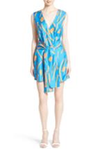 Women's Diane Von Furstenberg Tie Front Faux Wrap Silk Dress