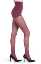 Women's Dkny Light Opaque Control Top Tights, Size - Burgundy