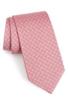 Men's Salvatore Ferragamo Fiore Print Silk Tie, Size - Pink
