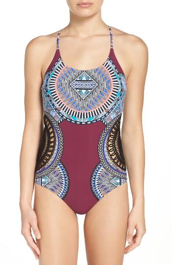Women's Red Carter Crochet One-piece Swimsuit