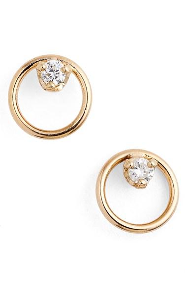 Women's Zoe Chicco Diamond Circle Stud Earrings