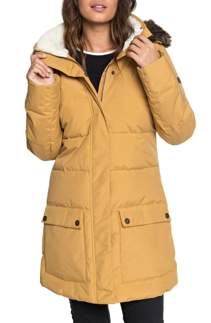 Women's Roxy Ellie Puffer Parka - Brown