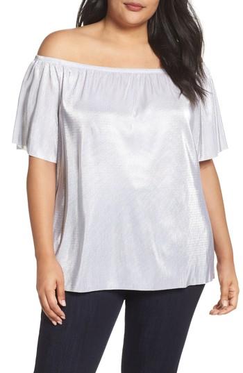 Women's Soprano Metallic Off The Shoulder Top