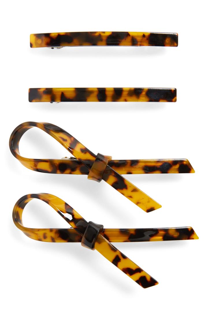 Igou 4-pack Tortoiseshell Barrettes, Size - Brown