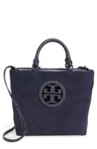 Tory Burch Small Charlie Suede Tote - Blue