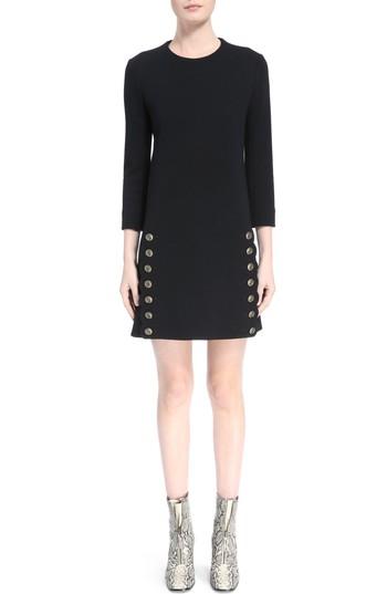 Women's Chloe Button Trim Wool Knit Dress Us / 34 Fr - Black