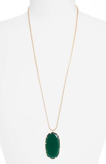 Kendra Scott 'donna' Oval Pendant Necklace Emerald