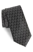 Men's Nordstrom Men's Shop Christmas Tree Silk Tie, Size - Black