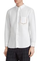 Men's Burberry Harry Check Trim Sport Shirt - White
