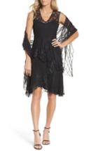 Women's Komarov Circle Lace Tiered Dress With Wrap