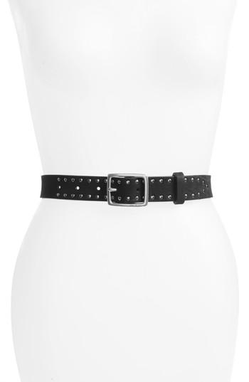 Women's Rag & Bone Boyfriend Leather Belt - Black Studs